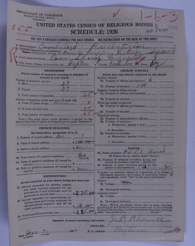 Scan of Cumberland Presbyterian Church: 233