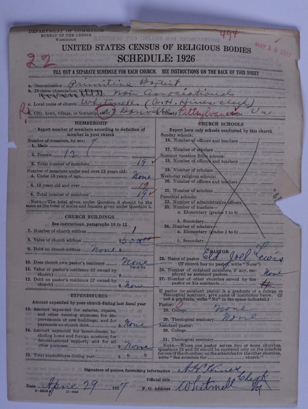 Scan of Primitive Baptists: 497