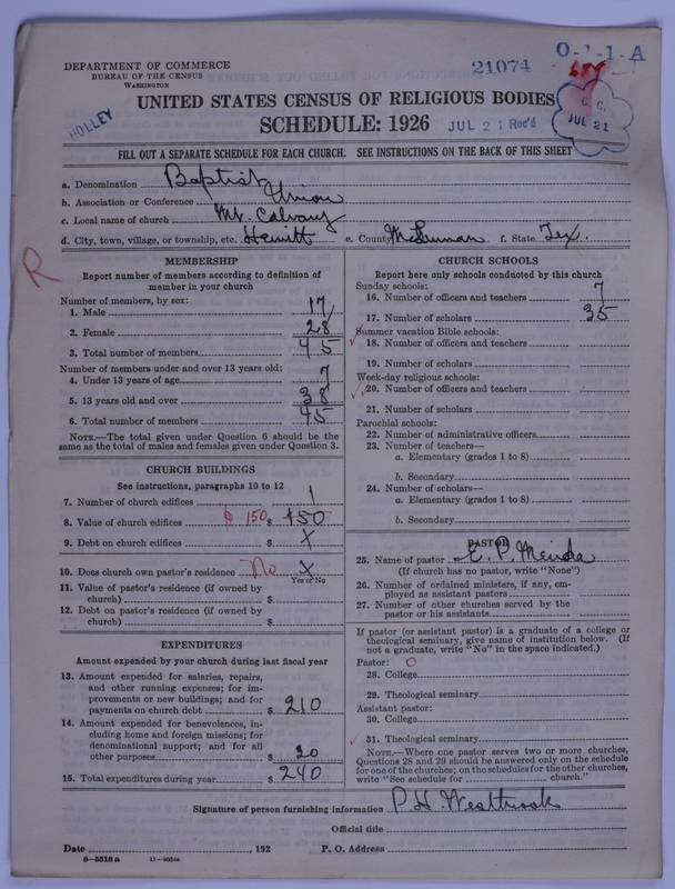 Scan of Negro Baptists: 21074