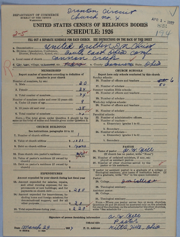 Scan of Church of the United Brethren in Christ: 822