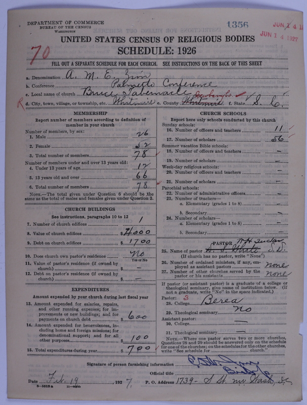 Scan of African Methodist Episcopal Zion Church: 1356