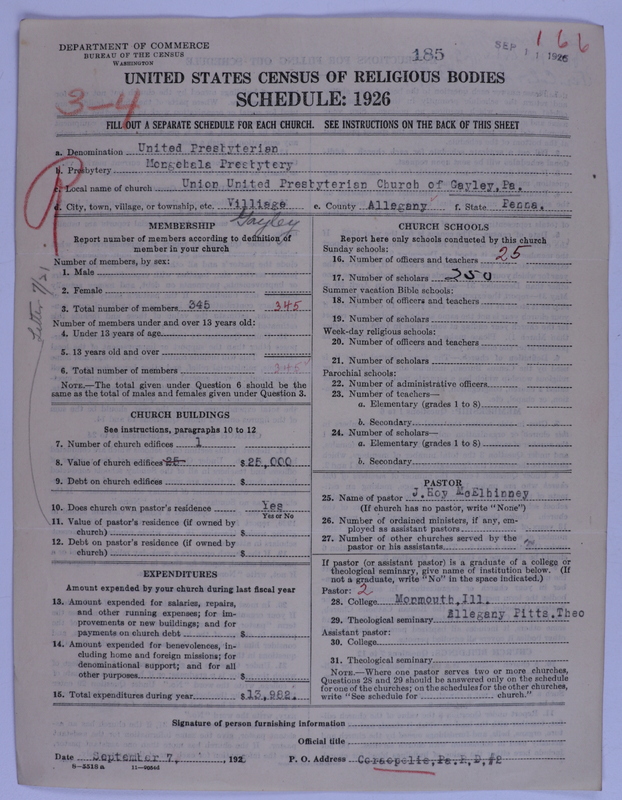 Scan of United Presbyterian Church of North America: 185