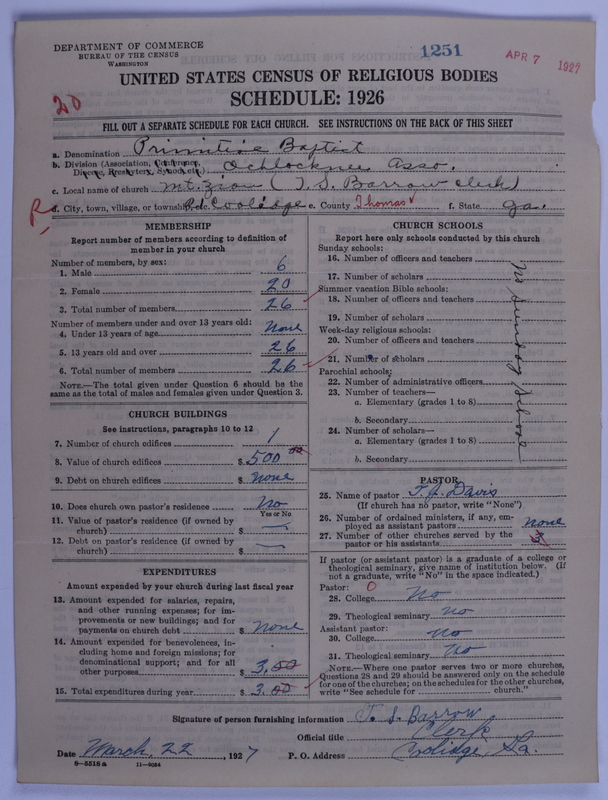 Scan of Primitive Baptists: 1251