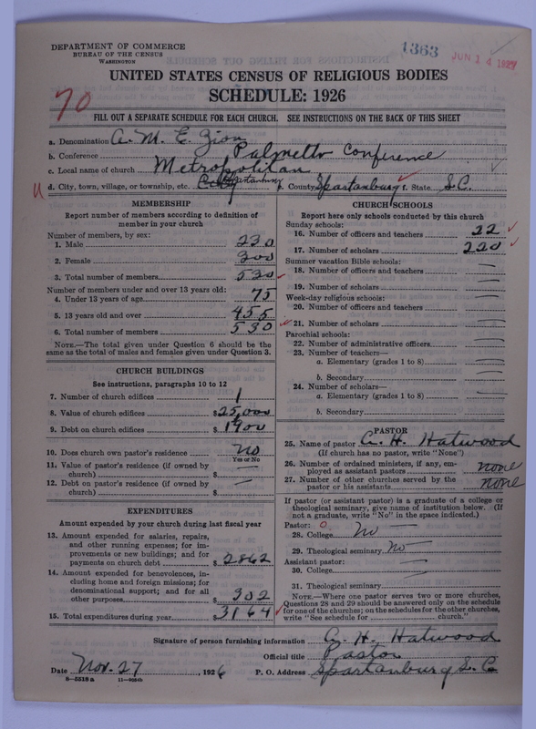 Scan of African Methodist Episcopal Zion Church: 1363