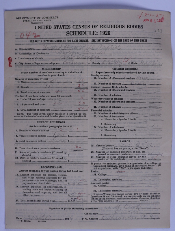 Scan of Free Will Baptists: 533