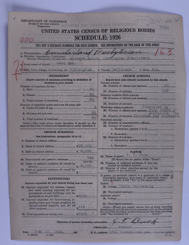 Scan of Cumberland Presbyterian Church: 760