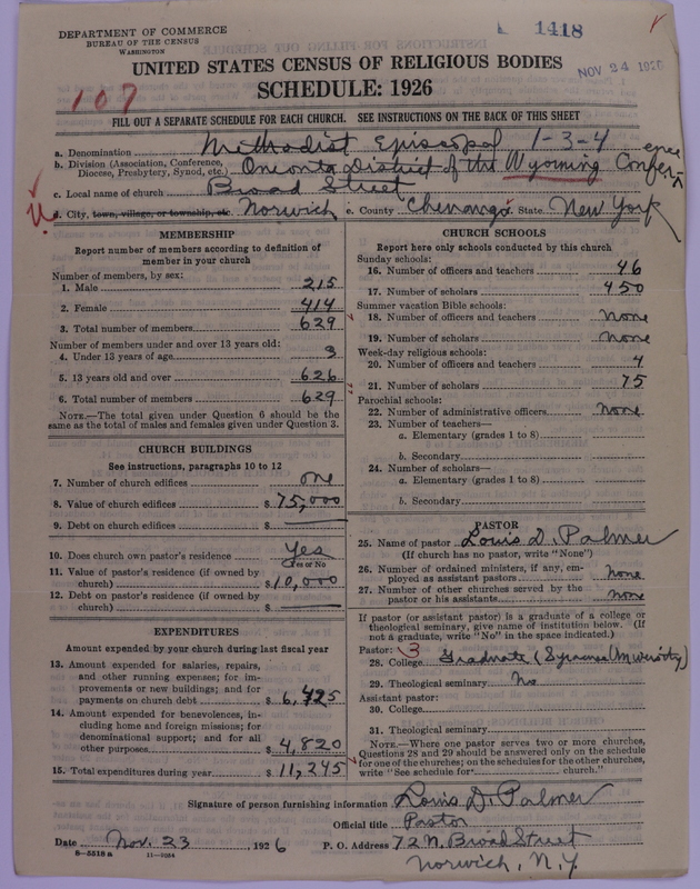 Scan of Methodist Episcopal Church: 1418