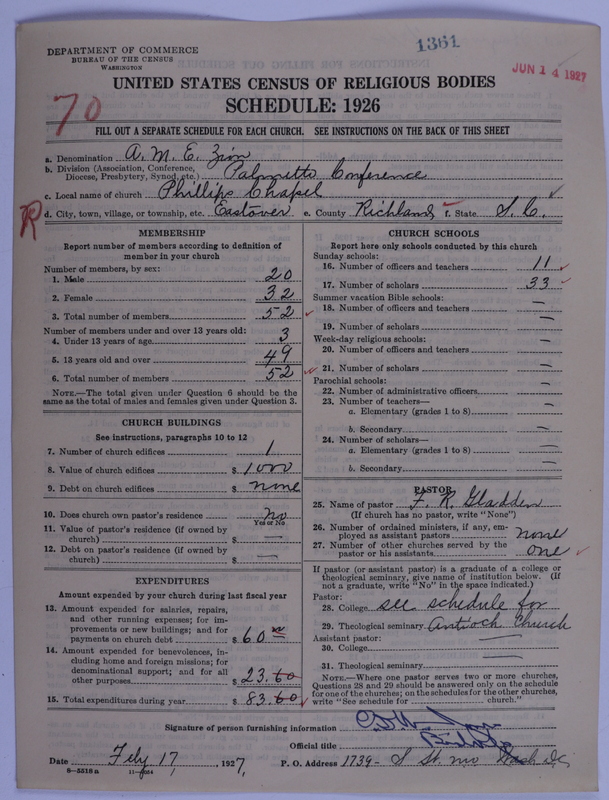 Scan of African Methodist Episcopal Zion Church: 1361
