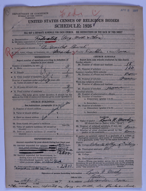 Scan of Federated Churches: