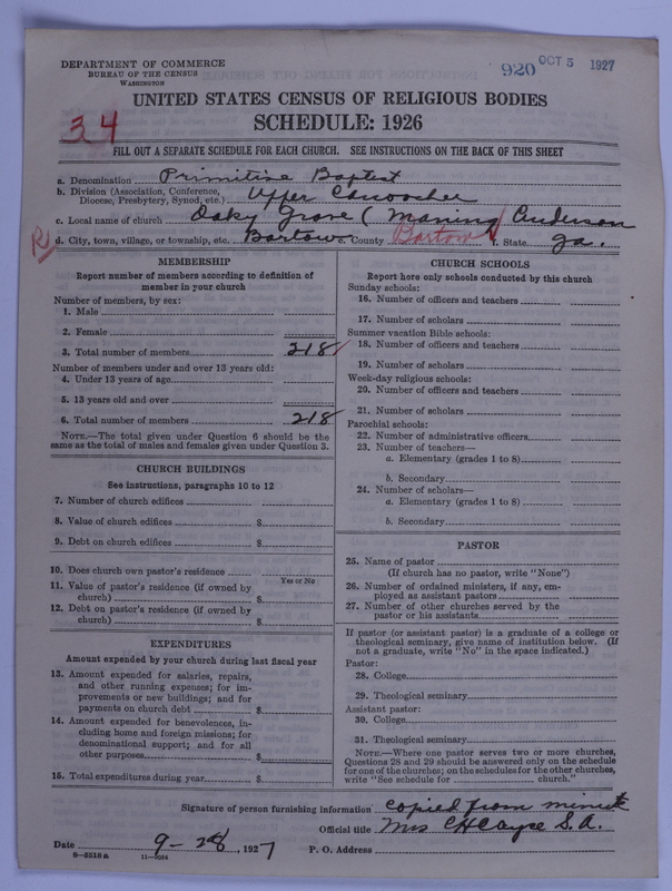 Scan of Primitive Baptists: 920