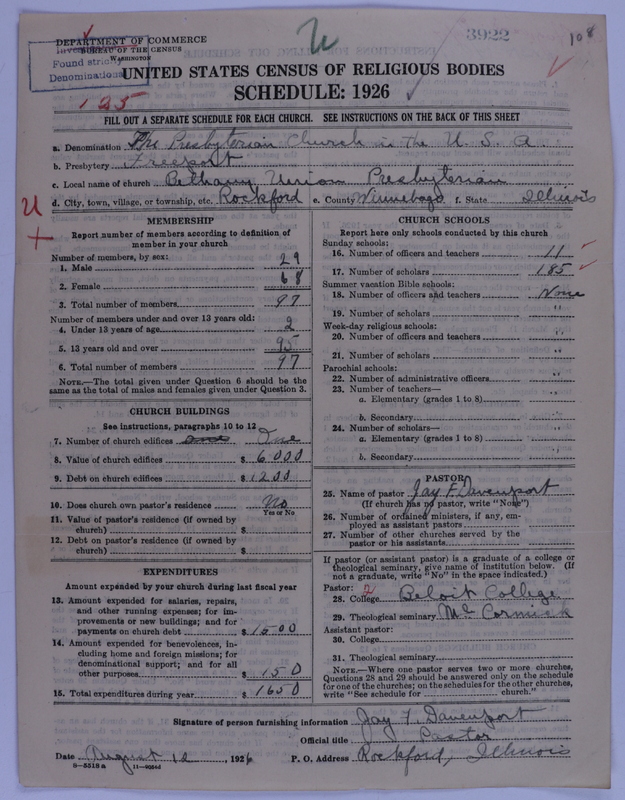 Scan of Presbyterian Church in the United States of America: 3922