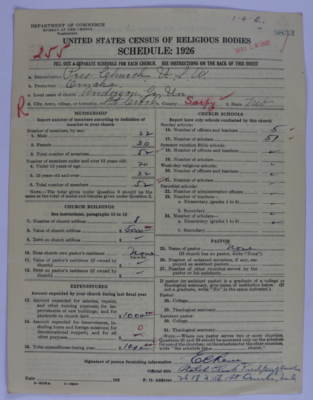 Scan of Presbyterian Church in the United States of America: 5832