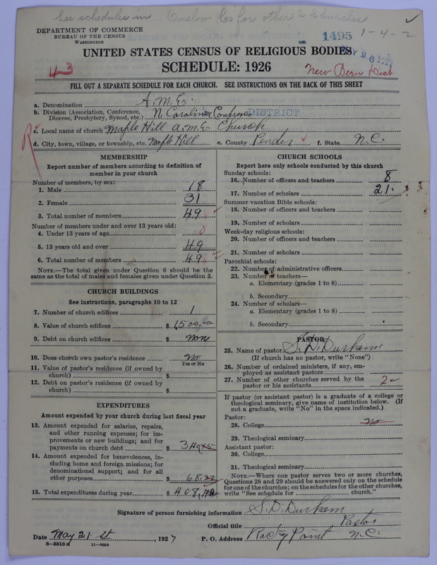 Scan of African Methodist Episcopal Church: 1495