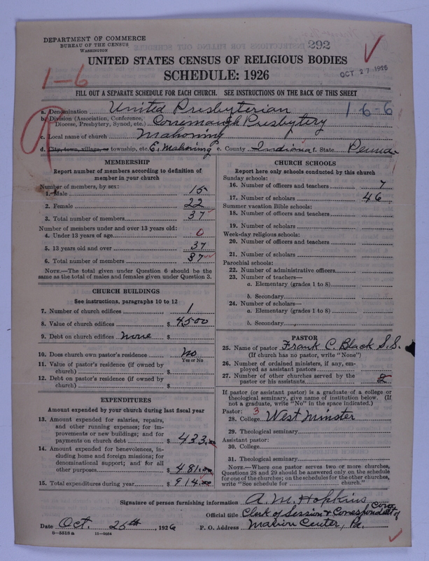 Scan of United Presbyterian Church of North America: 292