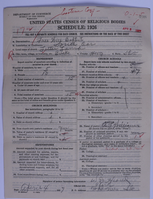 Scan of Free Will Baptists: 498