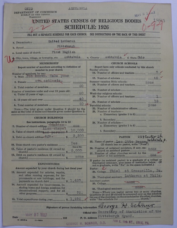 Scan of United Lutheran Church in America: 1885