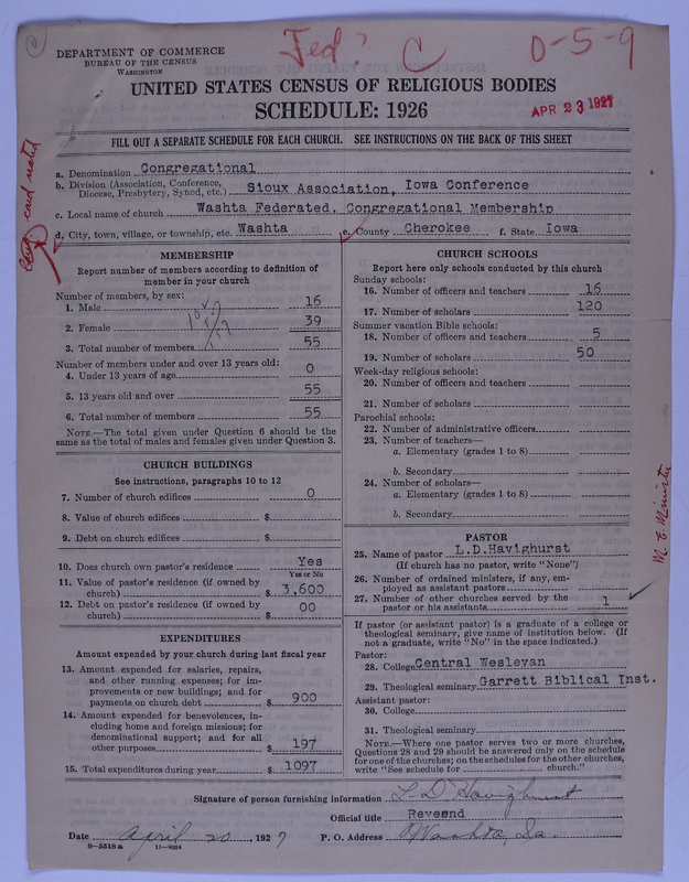Scan of Federated Churches: