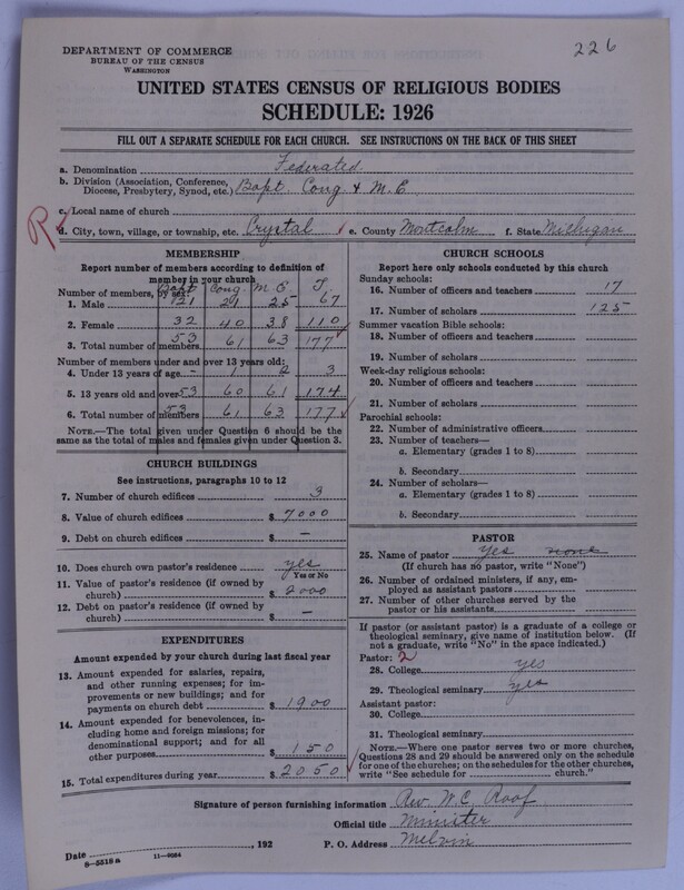 Scan of Federated Churches: 226