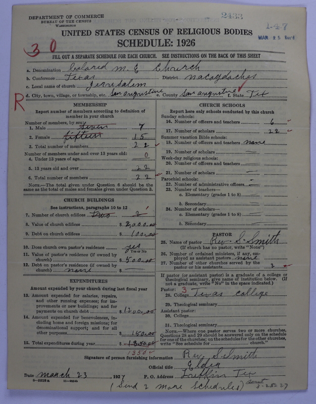 Scan of Colored Methodist Episcopal Church: 2433