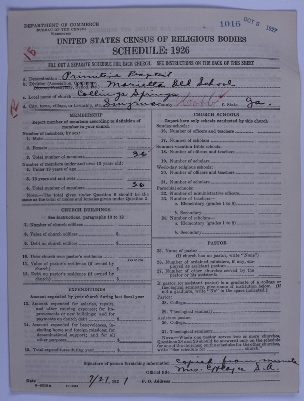 Scan of Primitive Baptists: 1016