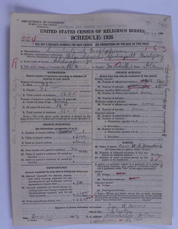 Scan of Cumberland Presbyterian Church: 783