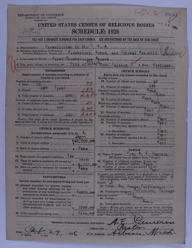 Scan of Presbyterian Church in the United States of America: 3953