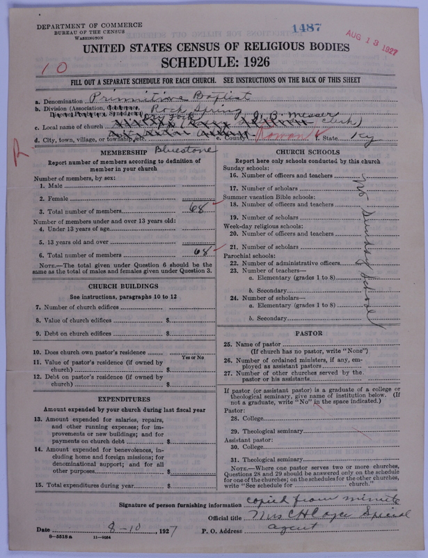 Scan of Primitive Baptists: 1487