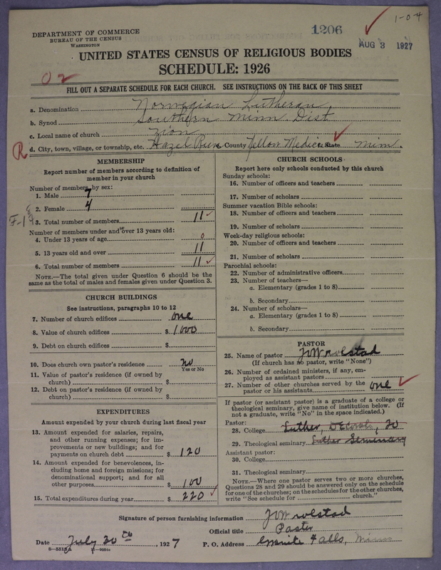 Scan of Norwegian Lutheran Church of America: 1206