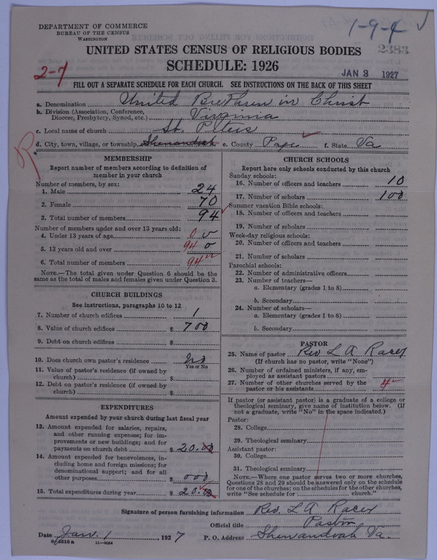 Scan of Church of the United Brethren in Christ: 2383