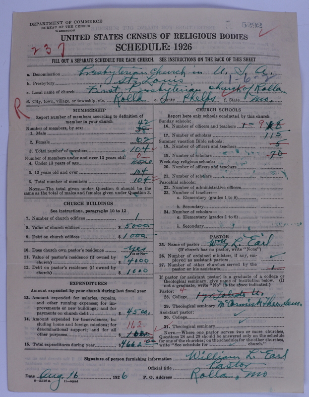 Scan of Presbyterian Church in the United States of America: 5292