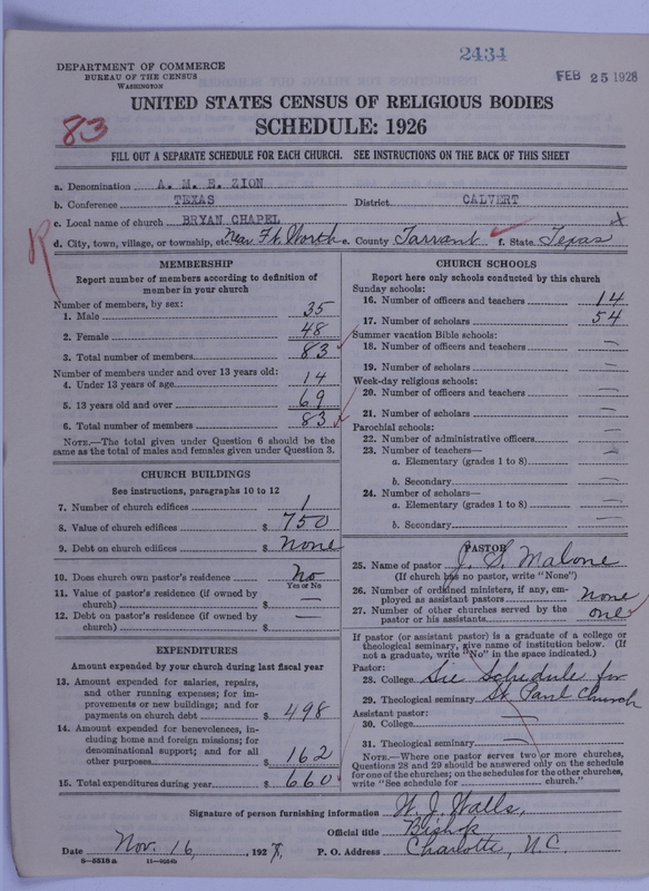 Scan of African Methodist Episcopal Zion Church: 2434