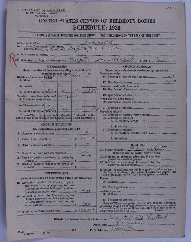 Scan of Federated Churches: 262