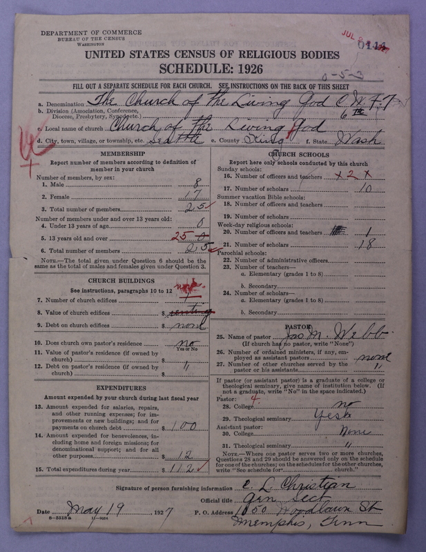 Scan of Church of the Living God, Christian Workers for Fellowship: 144