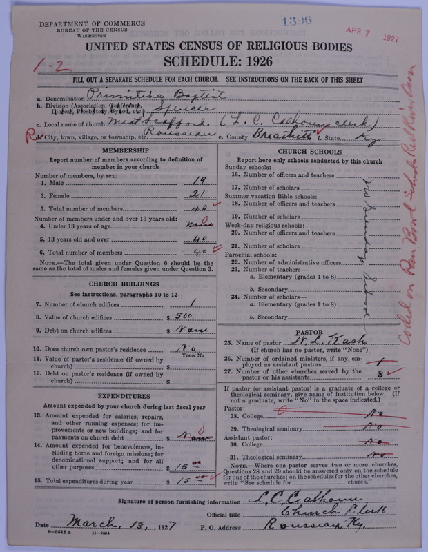 Scan of Primitive Baptists: 1396
