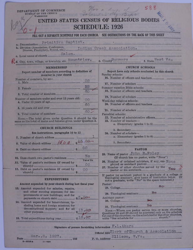 Scan of Primitive Baptists: 588