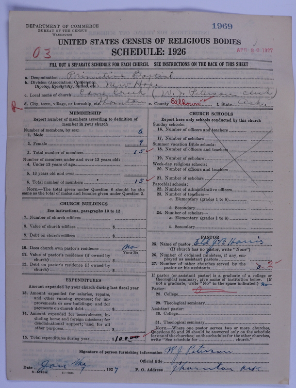 Scan of Primitive Baptists: 1969