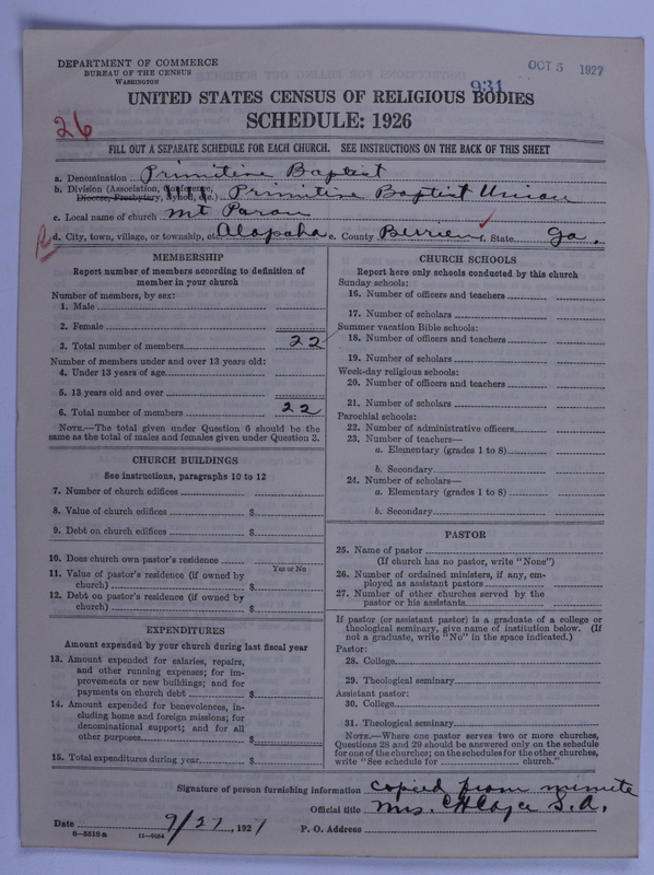Scan of Primitive Baptists: 931