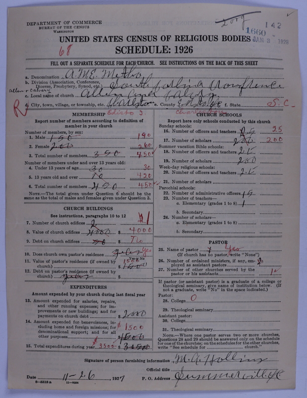 Scan of African Methodist Episcopal Church: 1660