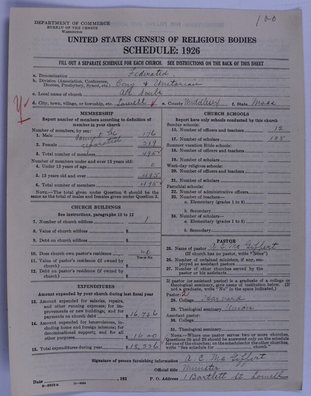 Scan of Federated Churches: 100