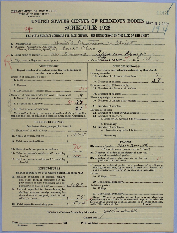 Scan of Church of the United Brethren in Christ: 1061