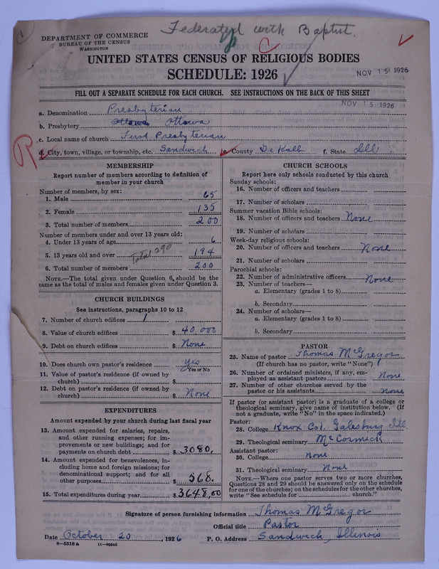 Scan of Federated Churches: