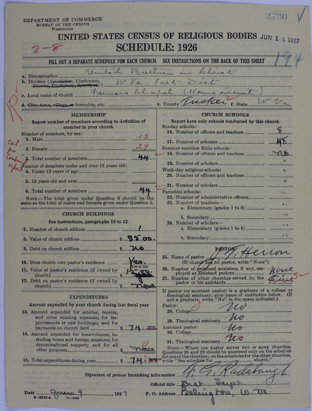 Scan of Church of the United Brethren in Christ: 2730