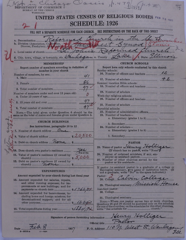 Scan of Reformed Church in the United States: 1261