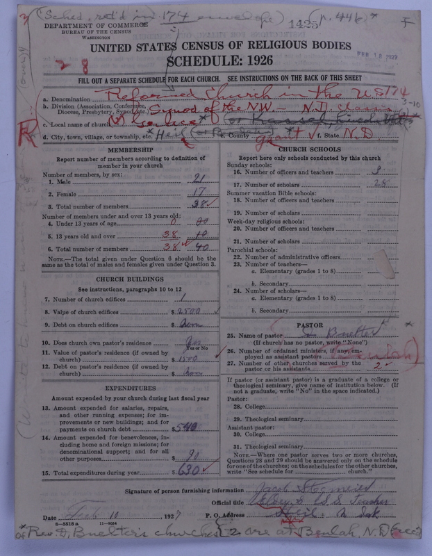 Scan of Reformed Church in the United States: 1425