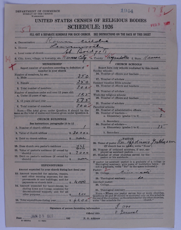 Scan of Roman Catholic Church: 1944