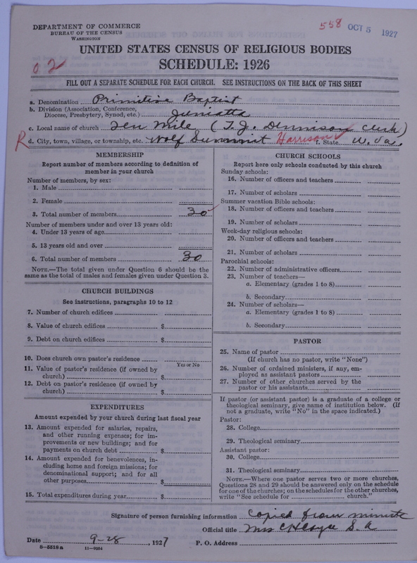 Scan of Primitive Baptists: 558