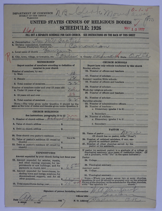 Scan of Free Will Baptists: 975