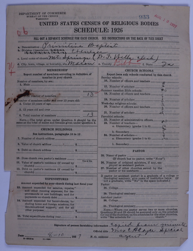 Scan of Primitive Baptists: 933