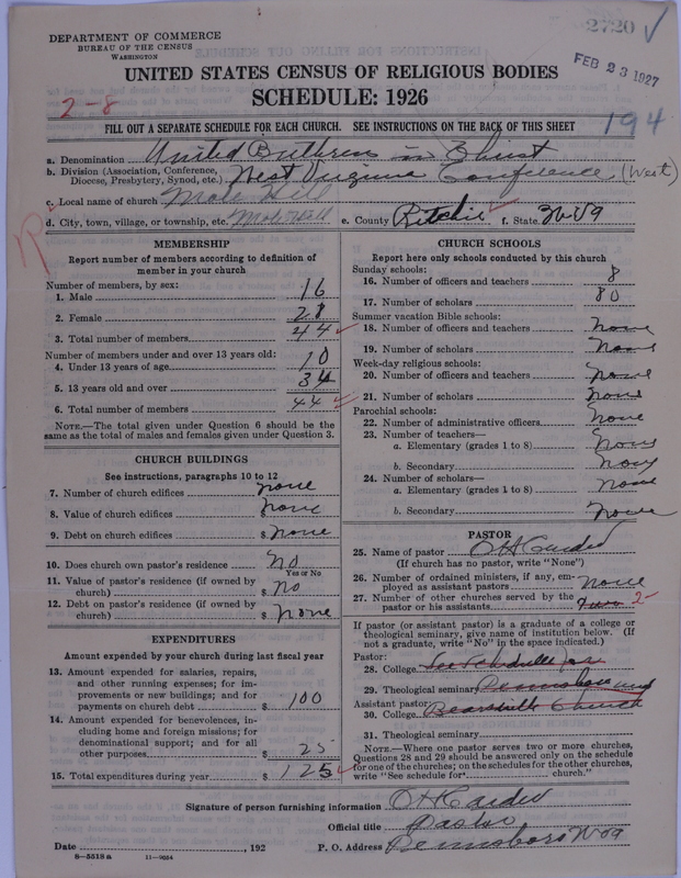 Scan of Church of the United Brethren in Christ: 2720