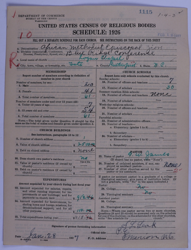 Scan of African Methodist Episcopal Zion Church: 1115